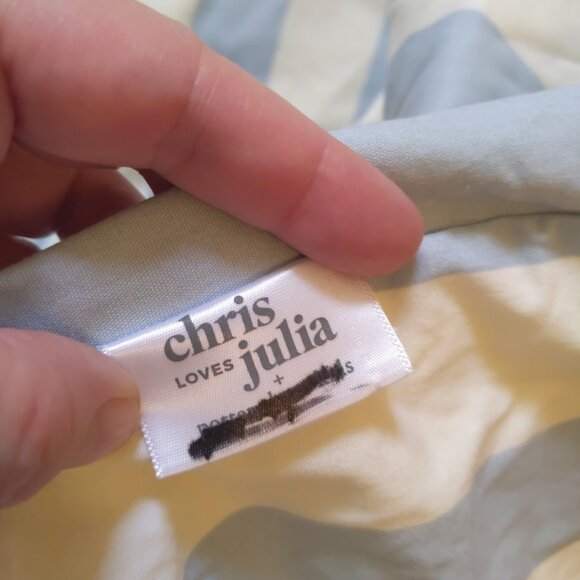 Pottery Barn Kids Anywhere Chair Chris Loves Julia Blue Stripe Slipcover - Picture 3 of 4